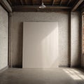 Minimalist Canvas on Industrial Loft Wall Home Concept Shot