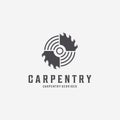 Minimalist Carpentry Chain Saw Line Art Vector Logo, Illustration Design of Wood Saws Vintage Concept Idea