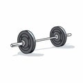 Minimalist Cartoon Barbell: Precisionist Style Still Life