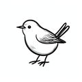 Minimalist Cartoon Bird Drawing: Cute And Simple Children\'s Art