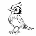 Minimalist Cartoon Blue Jay Coloring Page For Children