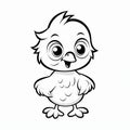 Minimalist Cartoon Chicken Coloring Page For Children