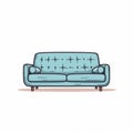 Minimalist Cartoon Couch Illustration With Witty Style