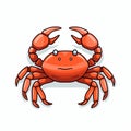 Minimalist Cartoon Crab Icon With Neo-pop Illustration Style Royalty Free Stock Photo
