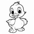 Minimalist Cartoon Duck Coloring Pages For Children