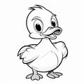 Minimalist Cartoon Duck Coloring Pages For Children