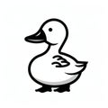 Minimalist Cartoon Duck With Short Legs - Graphic Symbolism And Duckcore Design