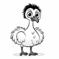 Minimalist Cartoon Emu Coloring Page For Children