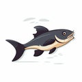 Minimalist Cartoon Fish Illustration With Strong Facial Expression Royalty Free Stock Photo