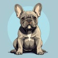 Minimalist Cartoon French Bulldog Illustration With Cute Appeal