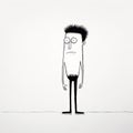 Minimalist Cartoon Guy: A Bored Character In Punk Style