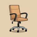 Minimalist Cartoon Office Chair On Beige Background