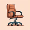 Minimalist Cartoon Office Chair On Beige Background