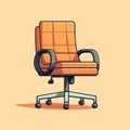 Minimalist Cartoon Office Chair: Charming Illustrations In Subdued Colors