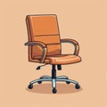 Minimalist Cartoon Office Chair Illustration