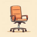 Minimalist Cartoon Office Chair In Neutral Colors