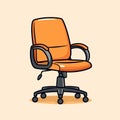 Minimalist Cartoon Office Chair On Tan Background Royalty Free Stock Photo
