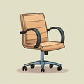 Minimalist Cartoon Office Chair Vector Illustration Royalty Free Stock Photo