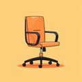 Minimalist Cartoon Office Chair Vector Illustration