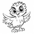 Minimalist Cartoon Owl Coloring Page For Children