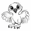 Minimalist Cartoon Owl Coloring Pages For Children
