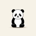 Minimalistic Panda Bear Illustration On White Background