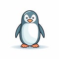 Minimalist Cartoon Penguin Illustration On White Background