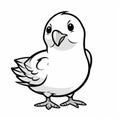 Minimalist Cartoon Pigeon Coloring Page For Children