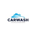 minimalist CARWASH foam buble car logo design