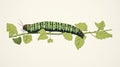 Minimalist Caterpillar Illustration In The Style Of Gary Hume