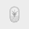 Minimalist cattail or reed line art logo vector illustration design. cattail outline symbol Royalty Free Stock Photo