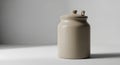 Minimalist Ceramic Kitchen Storage Jar on Grey Background Royalty Free Stock Photo