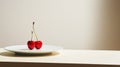 Minimalist Cherry Plate: A Delightful Blend Of Simplicity And Elegance