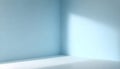 minimalist chic: soft blue tones define a light-drenched corner room mockup