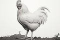 Minimalist chicken drawing showcasing beauty in black and white simplicity