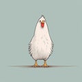 Minimalist Chicken Illustration In The Style Of Edward Gorey And Oliver Jeffers