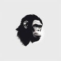 Minimalist Chimp Logo Silhouettes: Realistic Surrealism In Monochromatic Graphic Design