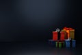 minimalist christmas background with gift boxes - 3D Illustration