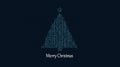 Minimalist Christmas tree design created from binary code for IT professionals celebrating the holiday season with a Royalty Free Stock Photo