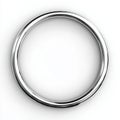 Minimalist chrome circular ring on white background Royalty Free Stock Photo