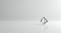 Minimalist chrome diamond structure on reflection Royalty Free Stock Photo