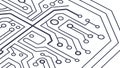 Minimalist Circuit Board. Clean Digital Connectivity Vector Art, vector design Generative AI Royalty Free Stock Photo