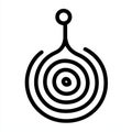 Minimalist circular symbolic design with radiating lines