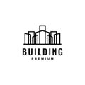 Minimalist city building modern logo design Royalty Free Stock Photo