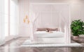 Minimalist classic bedroom, pink tone interior design