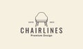 Minimalist classic chair soft furniture interior logo vector symbol icon design illustration