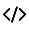 Simple black code bracket icon for web development and programming isolated on a white background Royalty Free Stock Photo