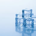 Minimalist Clear Ice Cubes Stack with Reflection and Copy Space Royalty Free Stock Photo