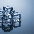 Minimalist Clear Ice Cubes Stack with Reflection and Copy Space Royalty Free Stock Photo