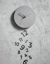 Minimalist clock with falling numbers representing time passing Royalty Free Stock Photo
